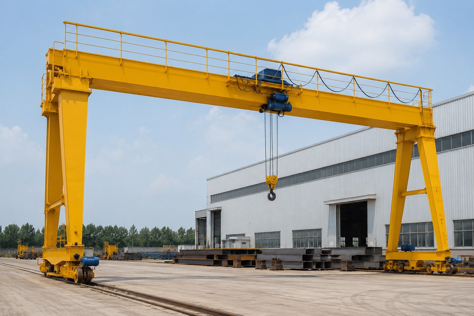 Gantry crane for outdoor material handling